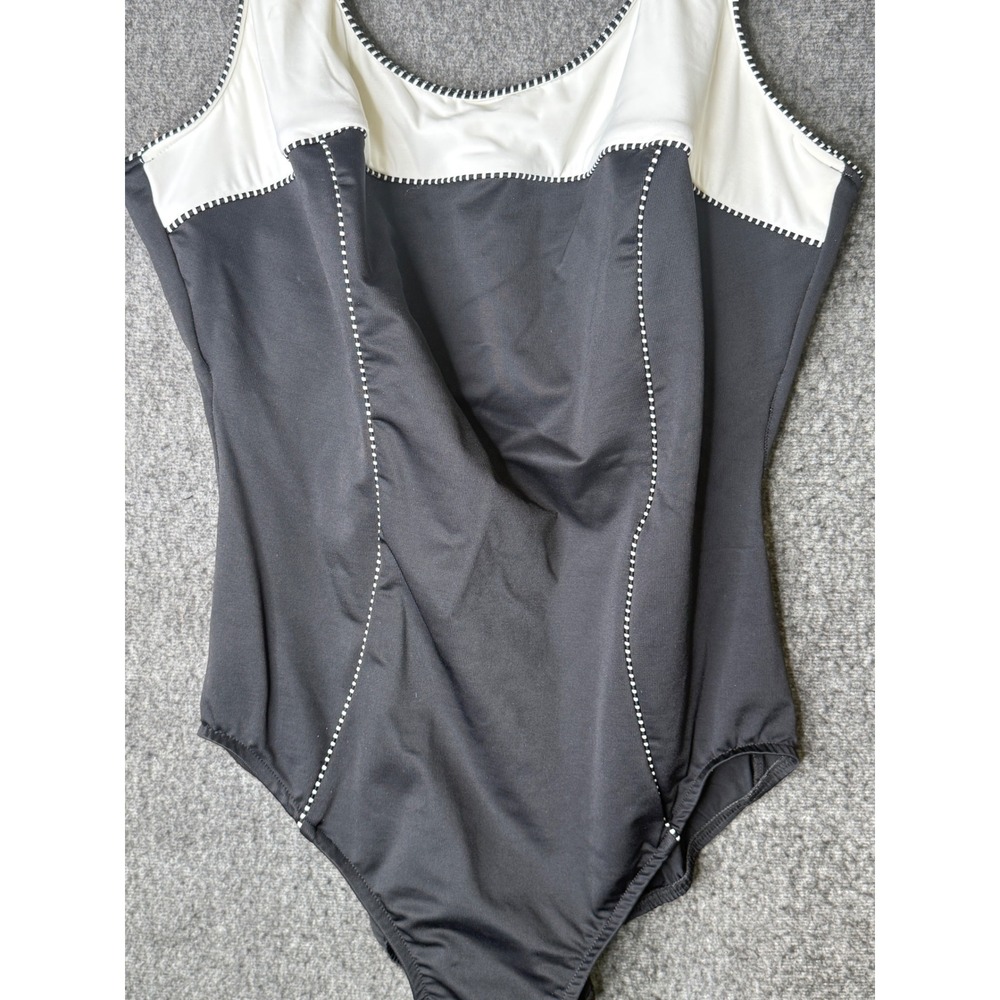 Miraclesuit Womens Black White Colorblock One Piece Swimsuit 18DD Underwire USA - Picture 4 of 12